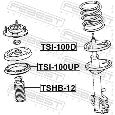 FEBEST Federteller TSI-100UP Vorderachse für TOYOTA