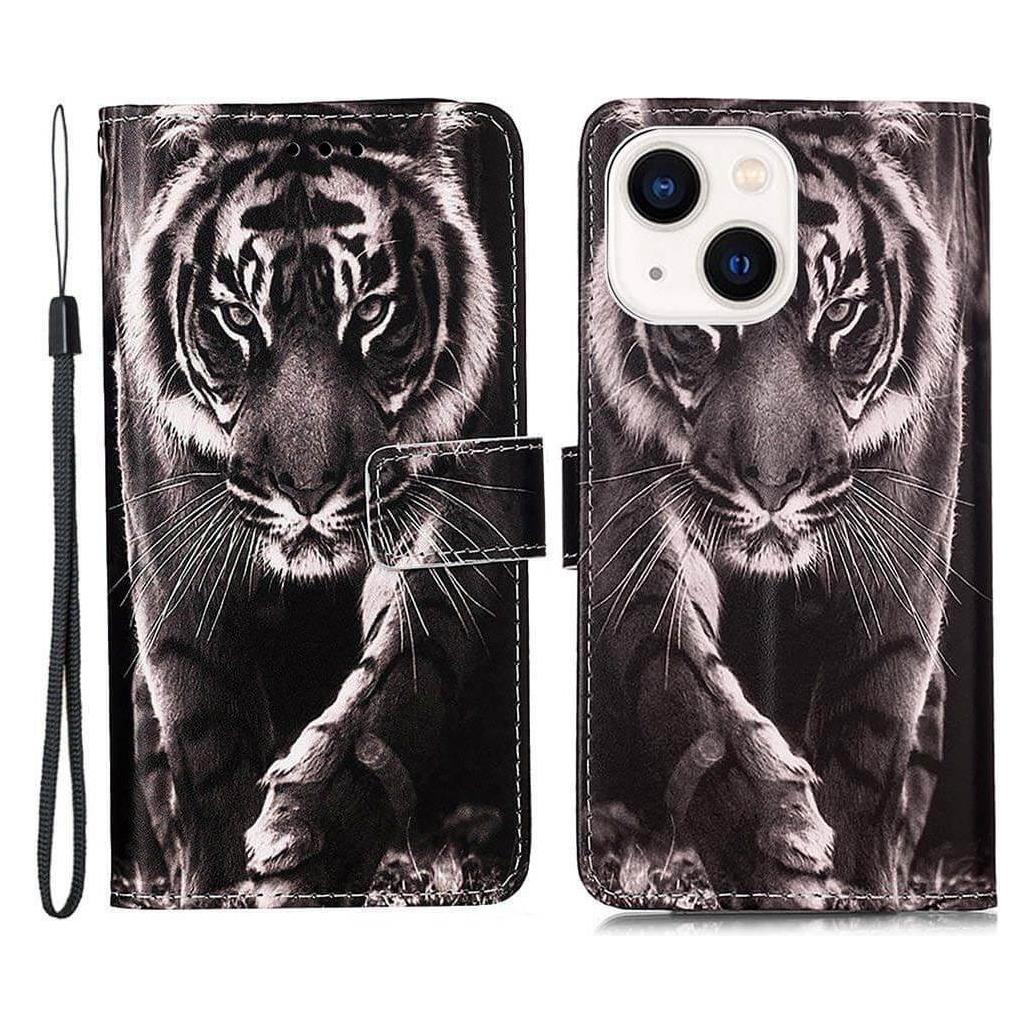 Cover-Discount iPhone 15 - Leder Etui Hülle Tiger (Apple iPhone 15) (660146905F)