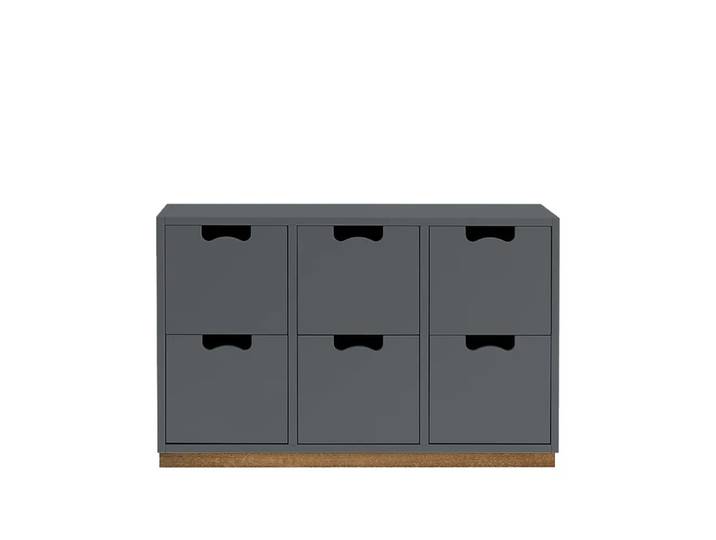 Asplund Commode Snö B2 storm grey, support en chêne