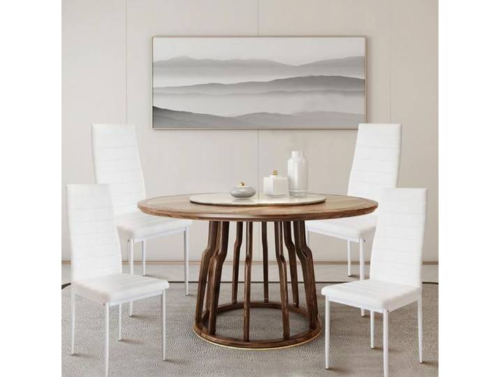 YIYI. 4PCS - Chaise De Salle À Manger À Dossier Haut - Blanc - 42*48*98CM.