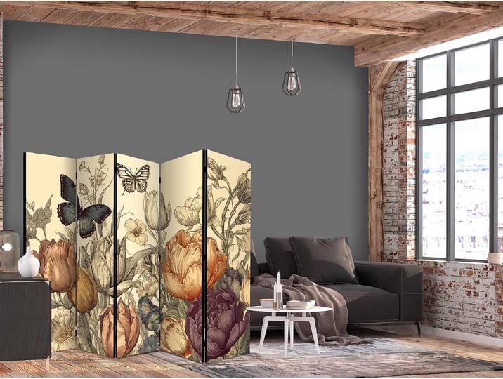 Akustik-Paravent Tulips in Cream Andere Beige 225 x 172cm