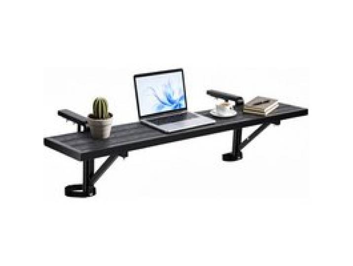 VEVOR Balkonhängetisch 1245x240 mm Hängetisch 27 kg Balkontisch Schwarz, für Terrasse, Garten, Deck, Passend für 25–65 mm Geländer, Verstellbarer Halterungsabstand, Holz-Kunststoff-Verbundmaterial
