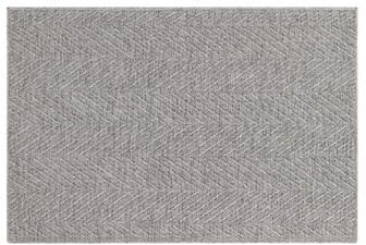 TOWN & COUNTRY BASICS Pax Herringbone Textured Solid Machine Washable Area Rug Grey