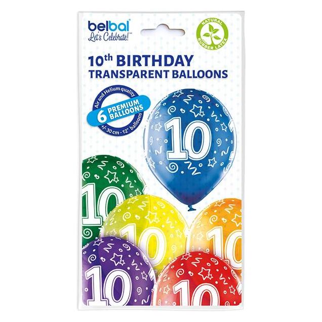 Amscan Ballone, 6 Stück, assortiert, Zahl 10 (6x) (763.995709)