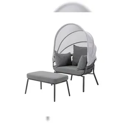 Leco Sessel mit Fußhocker CLARA