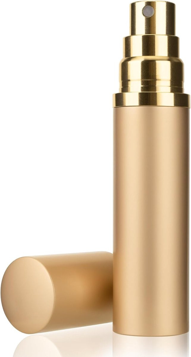Reizen Parfum Spray 10ml Golden - Mini Navulbare Glazen Fles met Aluminium Verstuiver