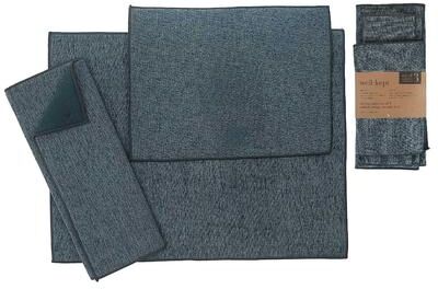 IH Casa Decor 3 Pk Plain Solid Microfibre Dish Drying Mat Navy Blue