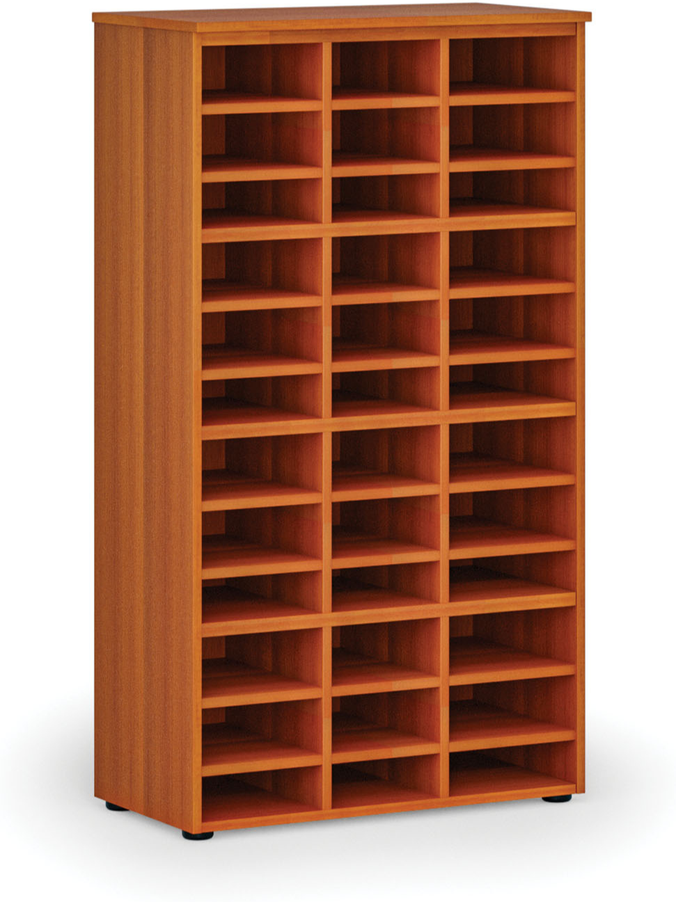 B2B Partner Sortierregal PRIMO WOOD, 800 x 420 x 1434 mm, 36 Fächer, Kirschbaum