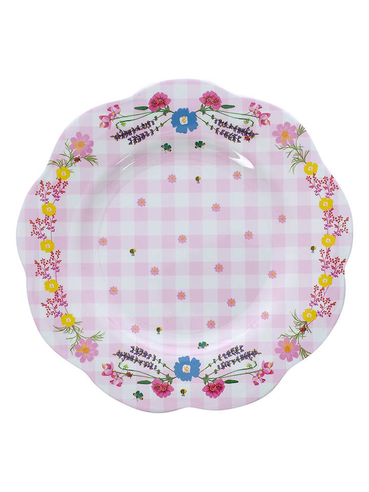 Overbeck and Friends Speiseteller ''Viola'' in Weiß/ Rosa - Ø 26 cm - onesize