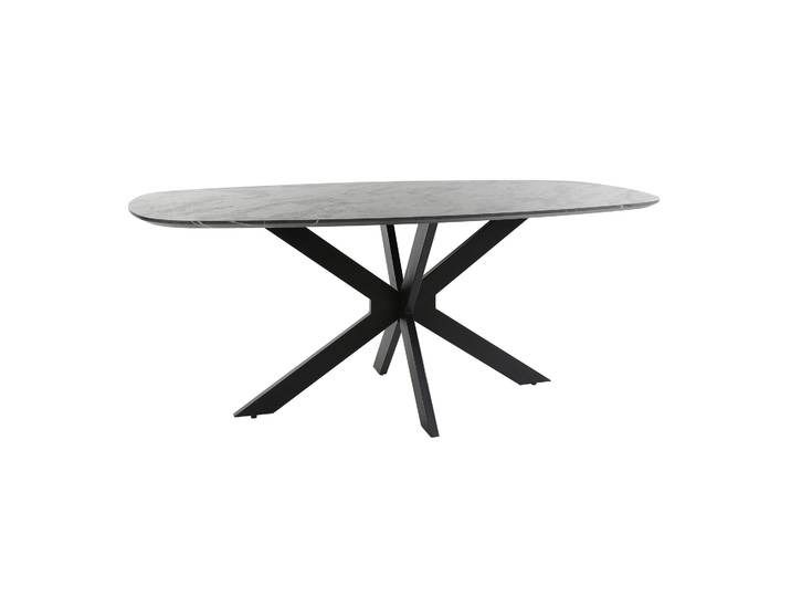 Esstisch Payson oval , Marmor Optik , 180x90 cm