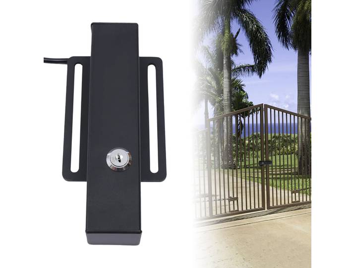 Serrure de portail électrique automatique universelle DC 12-24V, verrou de sécurité pour ouvre-portail battant et système d'ouverture de portail