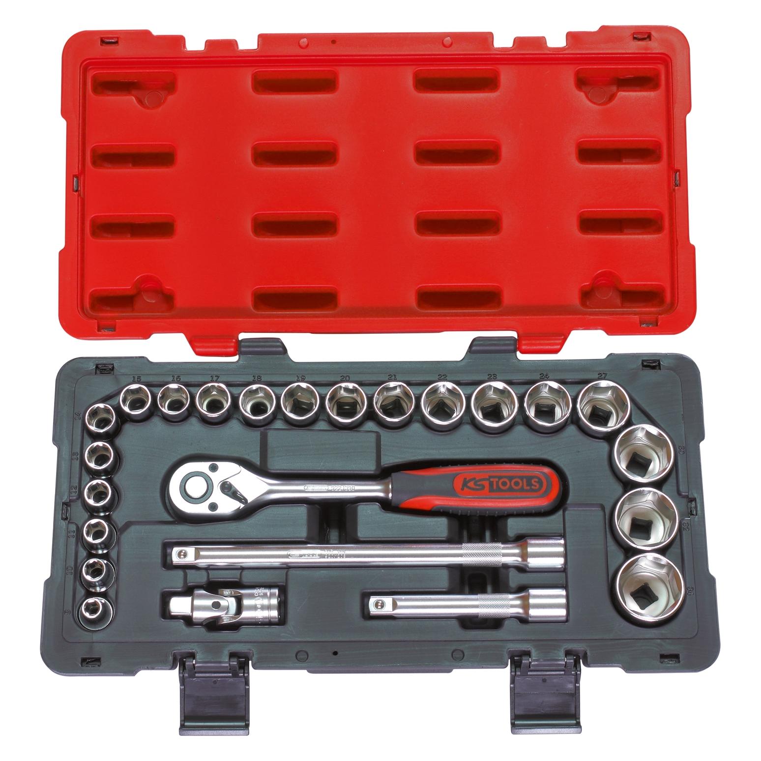 KS Tools ULTIMATE-Steckschlüssel- und Zubehörset 1/2", 24-teilig (922.0623)