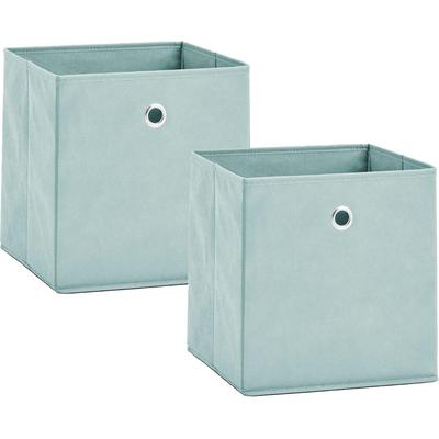 Aufbewahrungsbox ZELLER PRESENT, grün, B:28cm H:28cm T:28cm, Vlies, Aufbewahrungsboxen, Aufbewahrungsbox, faltbar und schnell verstaut
