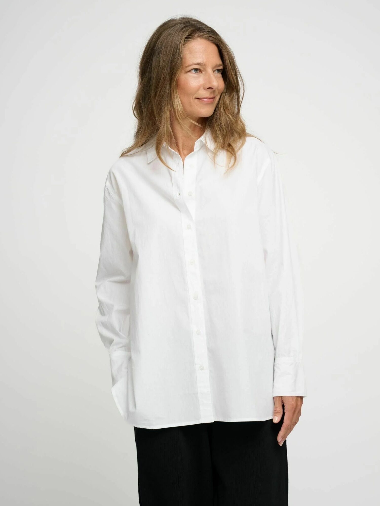 Langarmhemd MOSHI MOSHI MIND "moshi moshi mind Shirt clean", Damen, Gr. XL, Normalgrößen, weiß, Obermaterial: 100% Baumwolle, Hemden