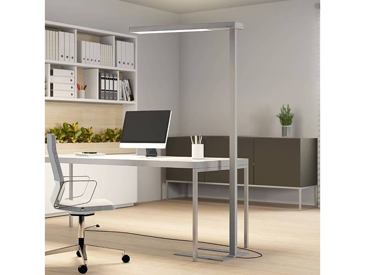 Stehlampe Susi Arcchio, dimmbar, alu / grau / zink, für Arbeitszimmer / Büro, Aluminium, Modern