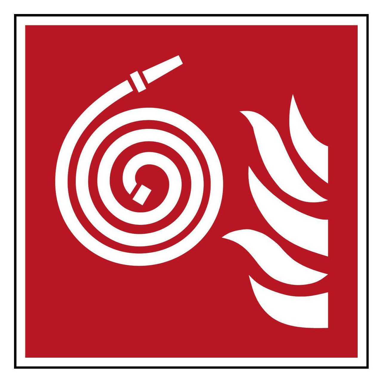 Brady ISO-Sicherheitsschild - Nicht angeschlossener Feuerlöschschlauch (F/F019/NT/PE-100X100-1)