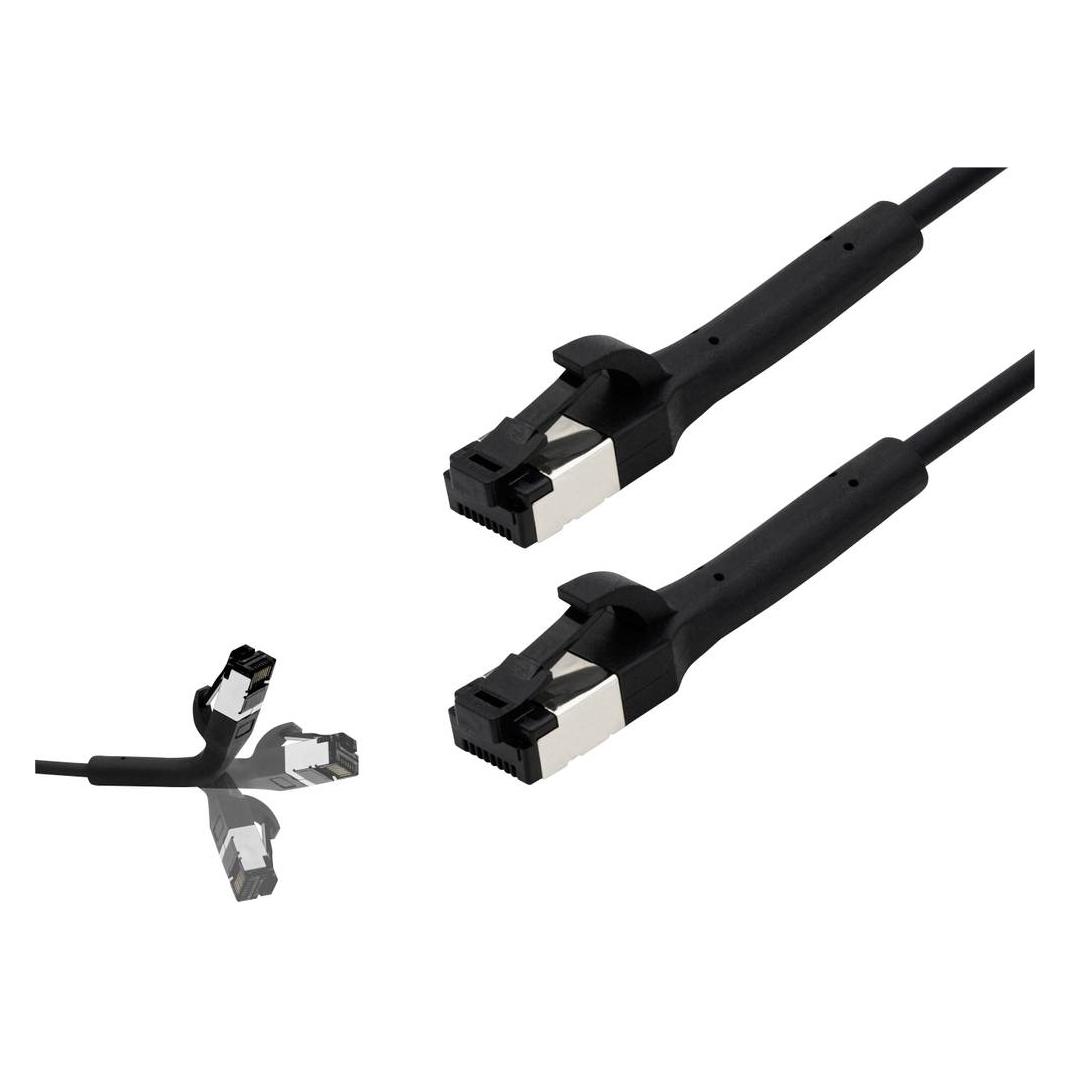 BKL Electronic 144010 RJ45 Netzwerkkabel, Patchkabel CAT 8.1 U/FTP 0.5 m Schwarz (U/FTP, CAT8.1, 0.50 m) (144010)