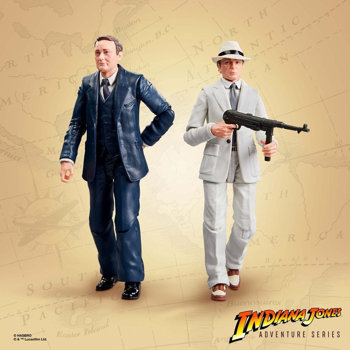 Hasbro Indiana Jones Adventure Series Action Figures Marcus Brody & René Belloq Raiders of the Lost Ark 15 cm