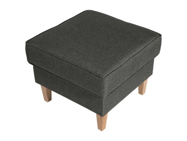 Max Winzer Hocker Lorris, Anthrazit, quadratisch, 53x45x53 cm, Goldenes M, Made in Europe, Wohnzimmer, Hocker, Sitzhocker