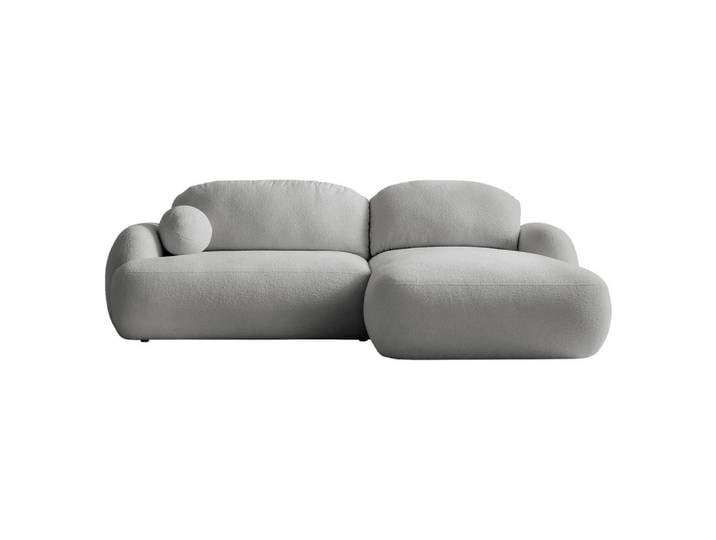 Mirjan24 Ecksofa Mayo, Seite: Rechts, Hellgrau, Kunststoff, Füllung: Silikon, Ottomane rechts, L-Form,L-Form, 275x175 cm, Wohnzimmer, Sofas & Couches, Wohnlandschaften, Ecksofas
