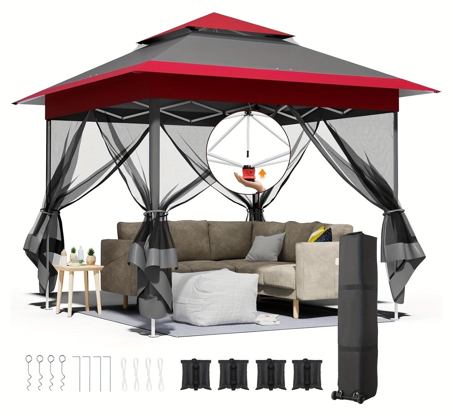 Faltbarer Pavillon - Partyzelt - Gartenpavillon - Gartenzelt - Pop-up-Zelt - 3,3 x 3,3 Meter - UV-Schutz UPF 50+