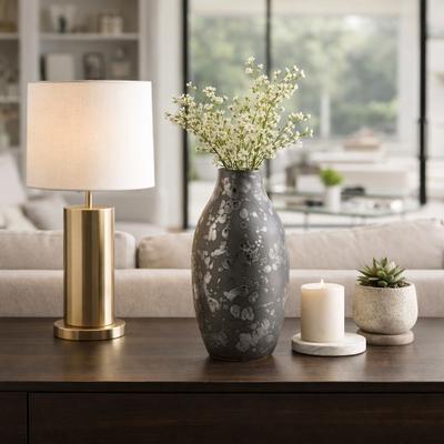 Sagebrook Home Decorative Vase - Black Ceramic Speckled Finish, 14 in.