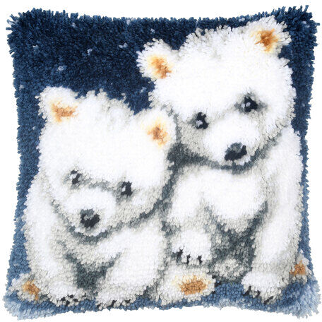 Knüpfkissen "2 Eisbären-Babys"