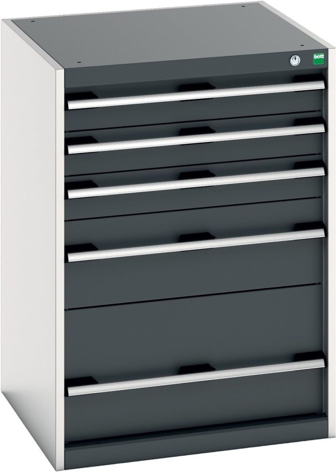 Bott Schubladenschrank cubio 650 x 650 x 900 mm RAL 7035/7016 (40019045.19V)