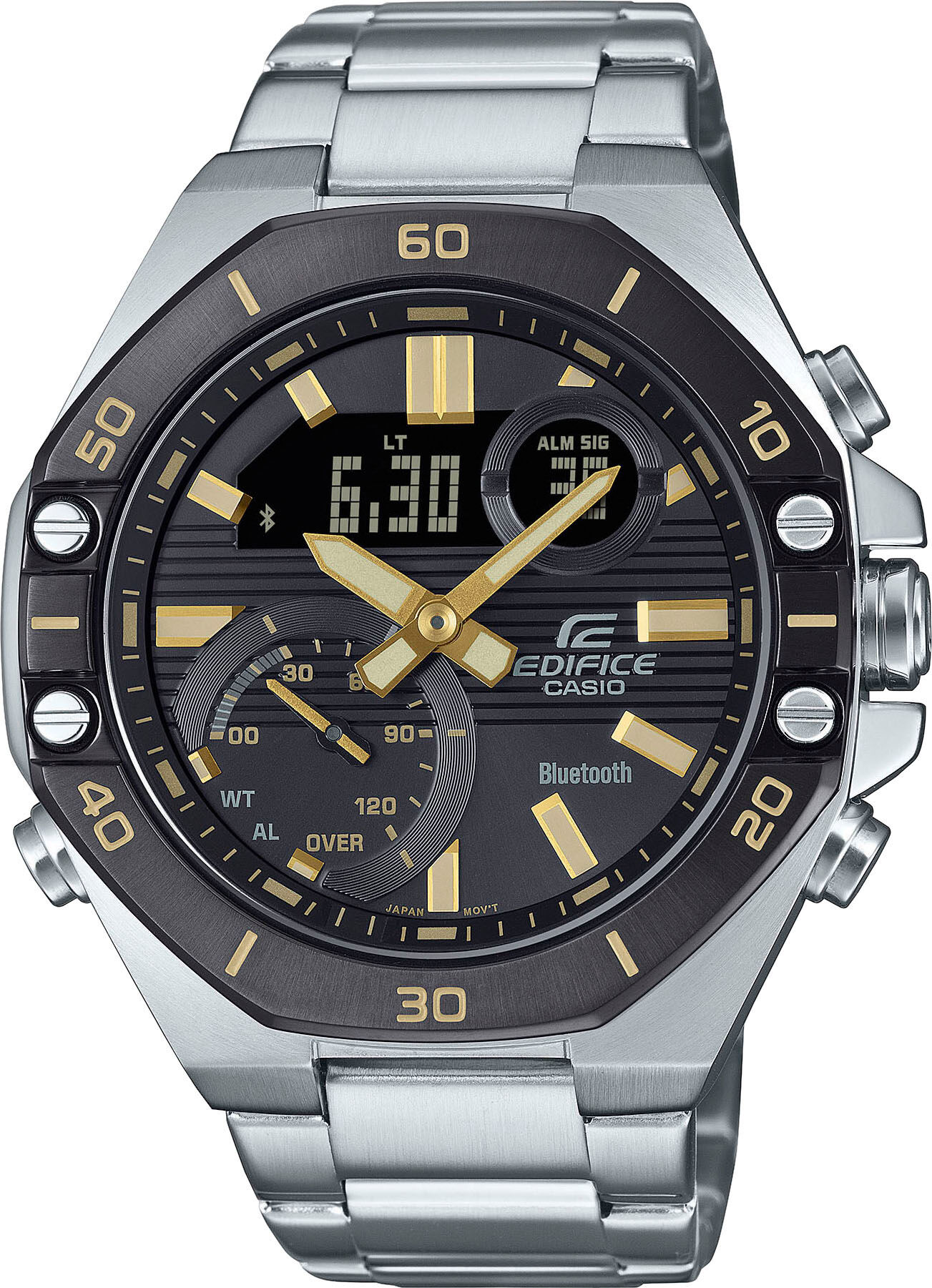 Smartwatch CASIO EDIFICE "ECB-10DB", silber (edelstahlfarben, edelstahlfarben), Smartwatches, Herren, Smartwatch, Armbanduhr, Herrenuhr, Edelstahlarmband, Bluetooth,bis 10 bar wasserd.