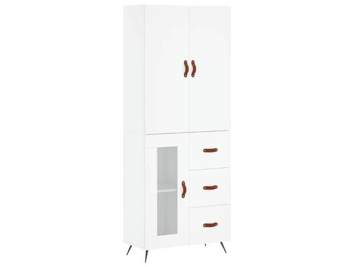 Buffet bas armoire commode Buffet haut meuble de rangement Blanc 69 5x34x180cm Bois d'ingénierie 6331749 FrenchDays