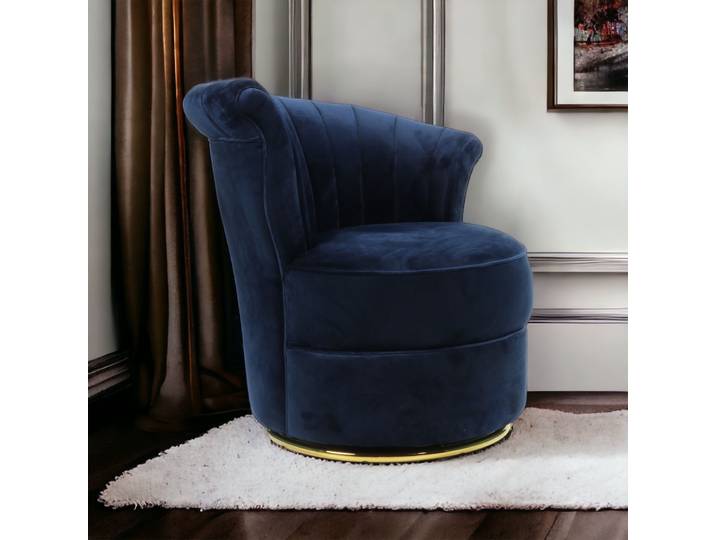 Fauteuil Swan en Velours - Bleu