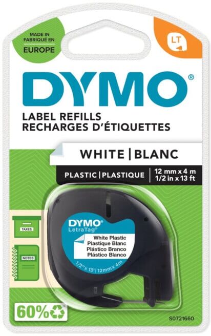 NWL LetraTag Ruban blanc 12 mm/4 m 91221 (S0721660)