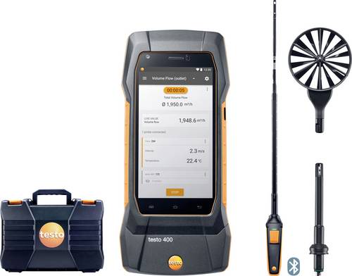Testo 400 - Strömungs-Set mit Hitzdrahtsonde Umweltmesstechnik-Set Druck, Temperatur -40, 0 - 150, 200°C, hPa