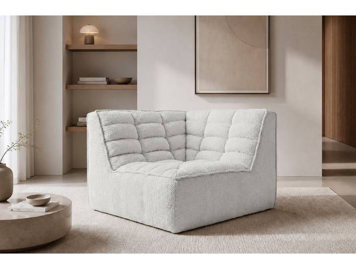 Kaiser Möbel Sofa-Eckelement Eckmodul aus POP-Plüschstoff, LAZY, modulares Eckelement, kombinierbar mit weiteren LAZY-Modulen