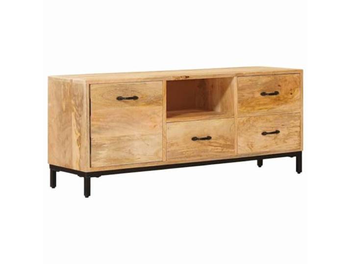 RJPLMFV TV-Bank, Mangoholz, Braun, 110 x 30 x 46 cm Türen und Schubladen, modernes Design, pflegeleicht, für Wohnzimmer