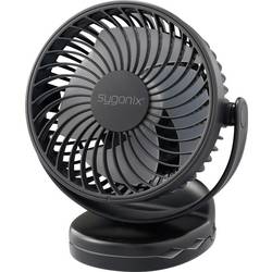 Sygonix Akku-Ventilator 4 W Schwarz mit Akku SY-6660684