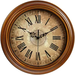 IvoQ Vintage Retro Wanduhr – 30cm - Lautloses Uhrwerk - ABS/Metall - Vintage