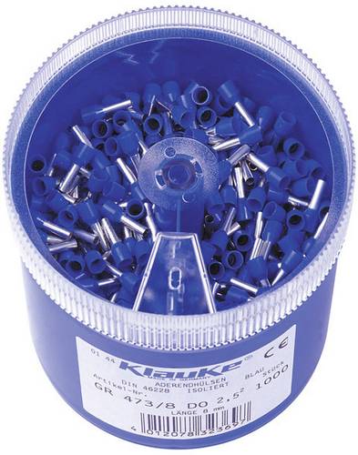 Klauke GR4738DO Aderendhülsen-Sortiment 2.5mm² Teilisoliert Blau 1000 Teile