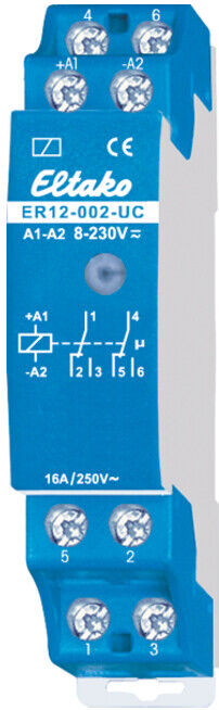Eltako Relais de commande pour rangée-EB 2W potentiel libre 16A/250V ER12-002-UC (22002601)