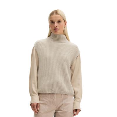 Pullunder MARC O'POLO "relaxed aus Organic Cotton", Damen, Gr. S, beige (light stone melange), Strick, Obermaterial: 100% Baumwolle, relaxed fit normal, Pullover Pullunder