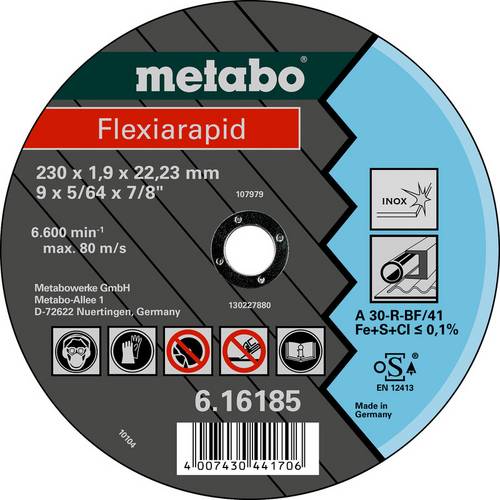 Metabo 616186000 Trennscheibe gerade 115mm 25 St. Blech, Profile
