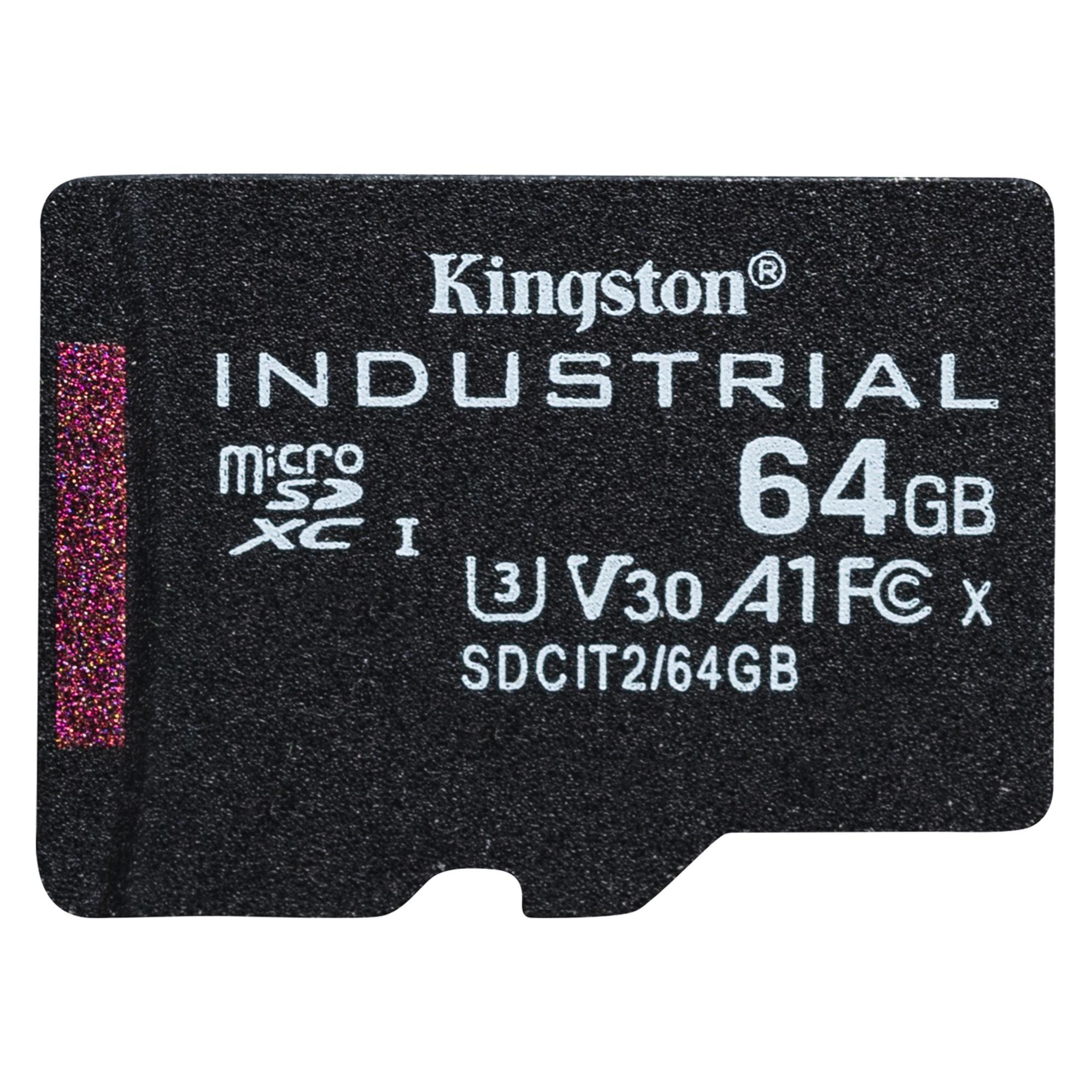 Kingston microSDXC Industrial pSLC (64 GB, microSDXC, U3, UHS-I) (SDCIT2/64GBSP)