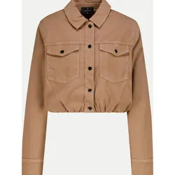 Jacke mit Elastischem Saum Braun 38