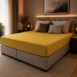 BettwarenShop Spannbettlaken für Boxspring Matratzen Ultra Stretch 100x200 cm | ocker - orange