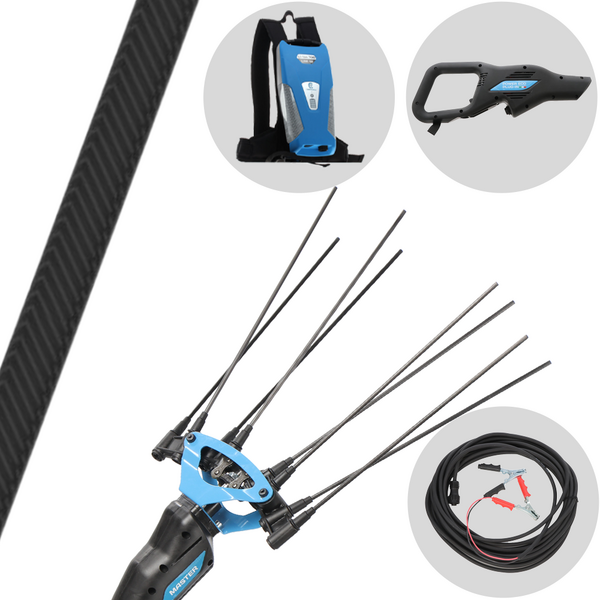 Campagnola Icarus V1 58 - Abbacchiatore elettrico a batteria a zaino - Asta fissa in carbonio 230 cm