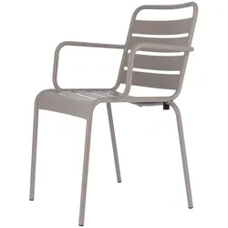 Stuhl Mya Metal aus Aluminium, Retro Chic für Outdoor, taupe, stapelbar, Fiam