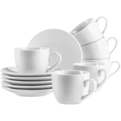 Mäser Espressotassen-Set, Porzellan Barca Weiß