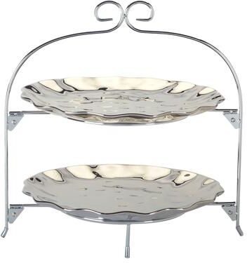 Certified International Silver Coast 2 Tier Rack with 11in Plates