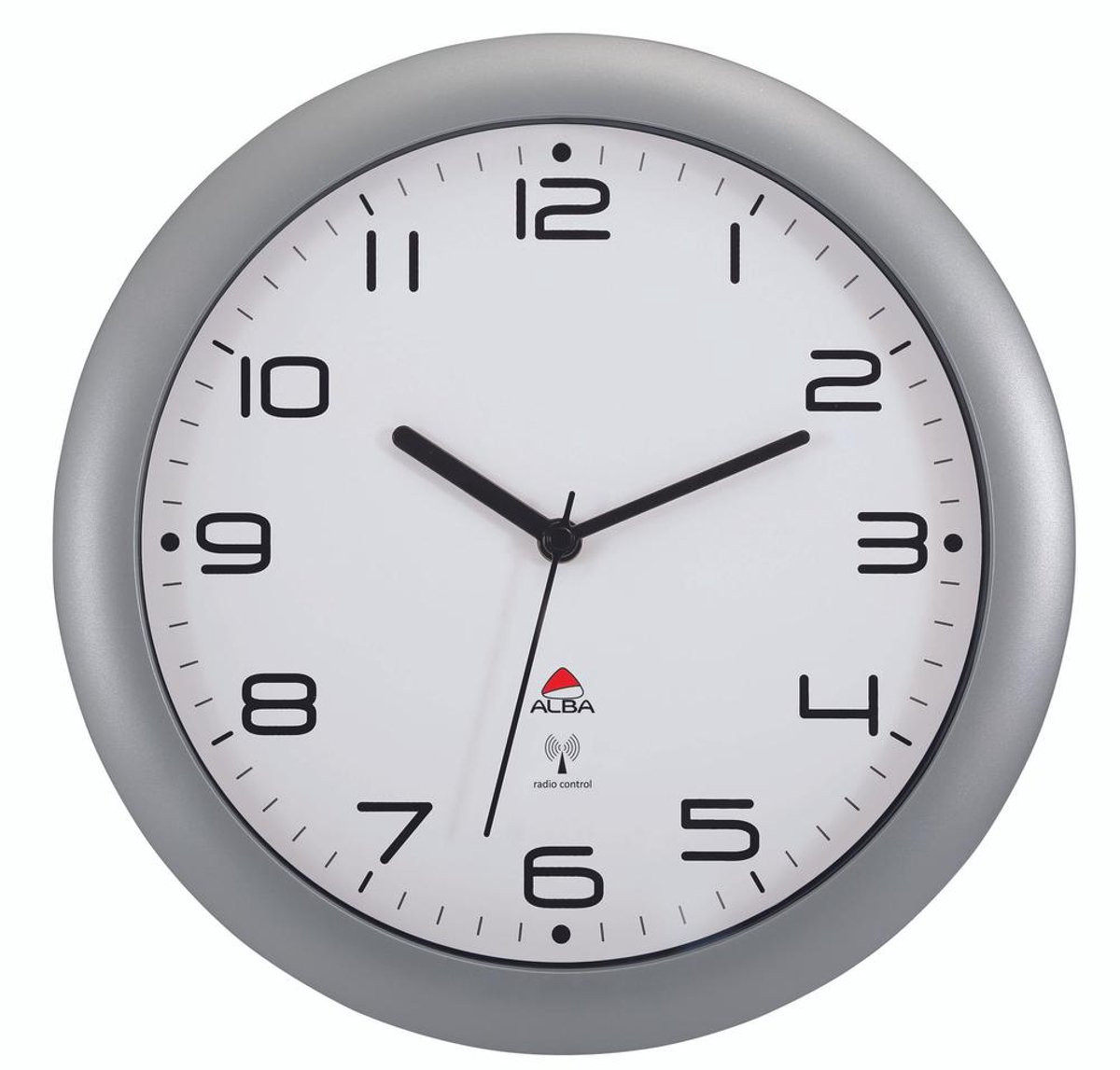 HORNEW De Alba radiografische wandklok met stille werking, grijs, diameter: 30 cm