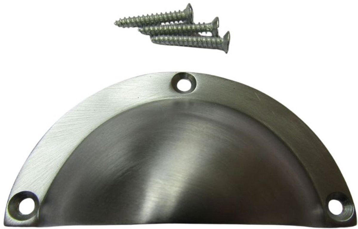 Ironmongery World Victorian Cup Pull Handle - Satin Chrome - Klein